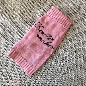 Pink Embroidered Dog Sweater